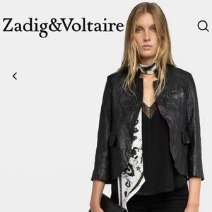 Zadig & Voltaire Black Cropped Leather Jacket